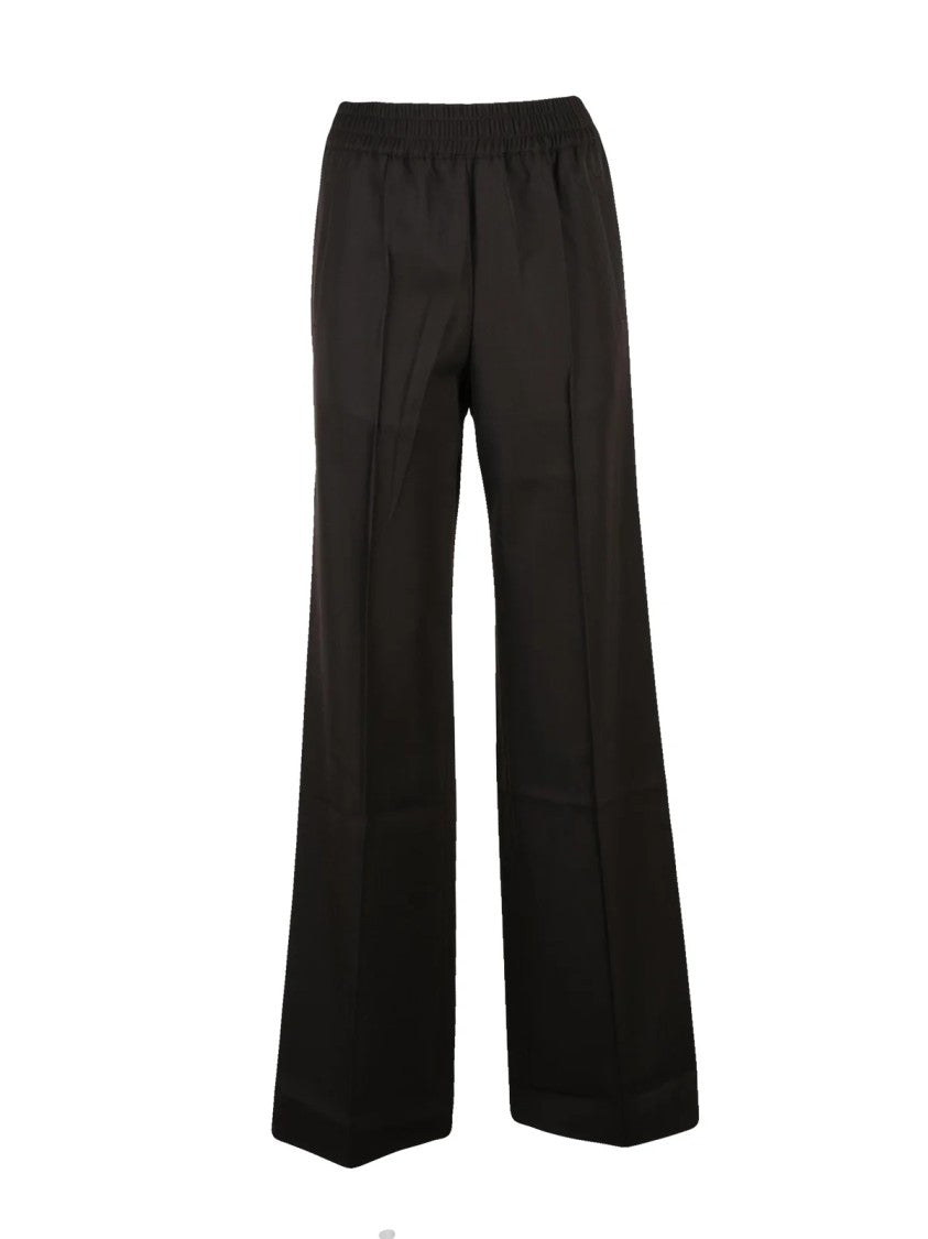Dolce & Gabbana Chocolate Wide-Leg Virgin Wool Pants