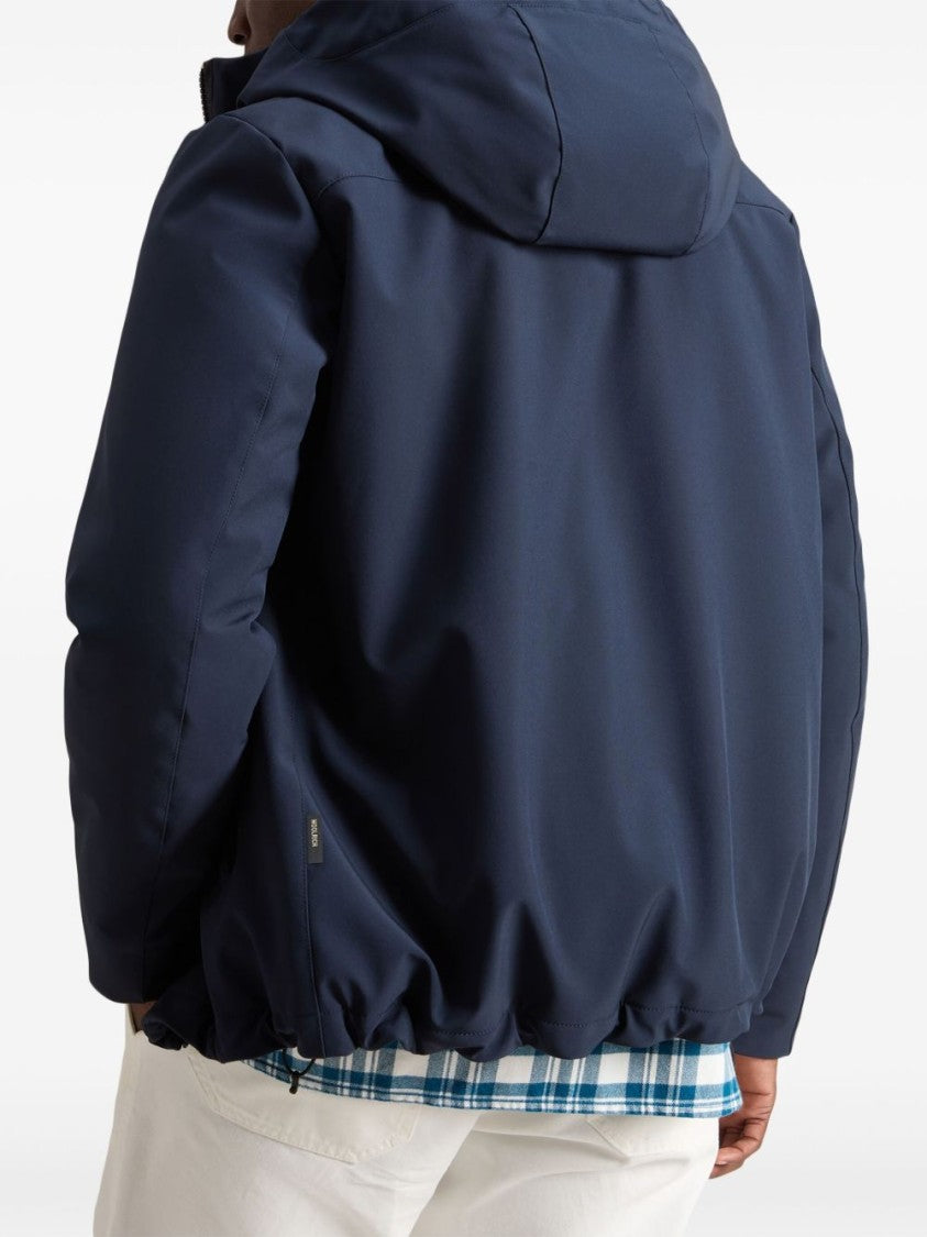 Woolrich Navy Blue Down-Feather Padded Jacket