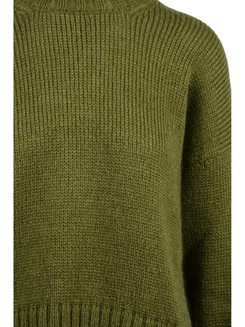 Alpha Studio Mock Neck Sweater With Ribbed Texture And Relaxed Fit