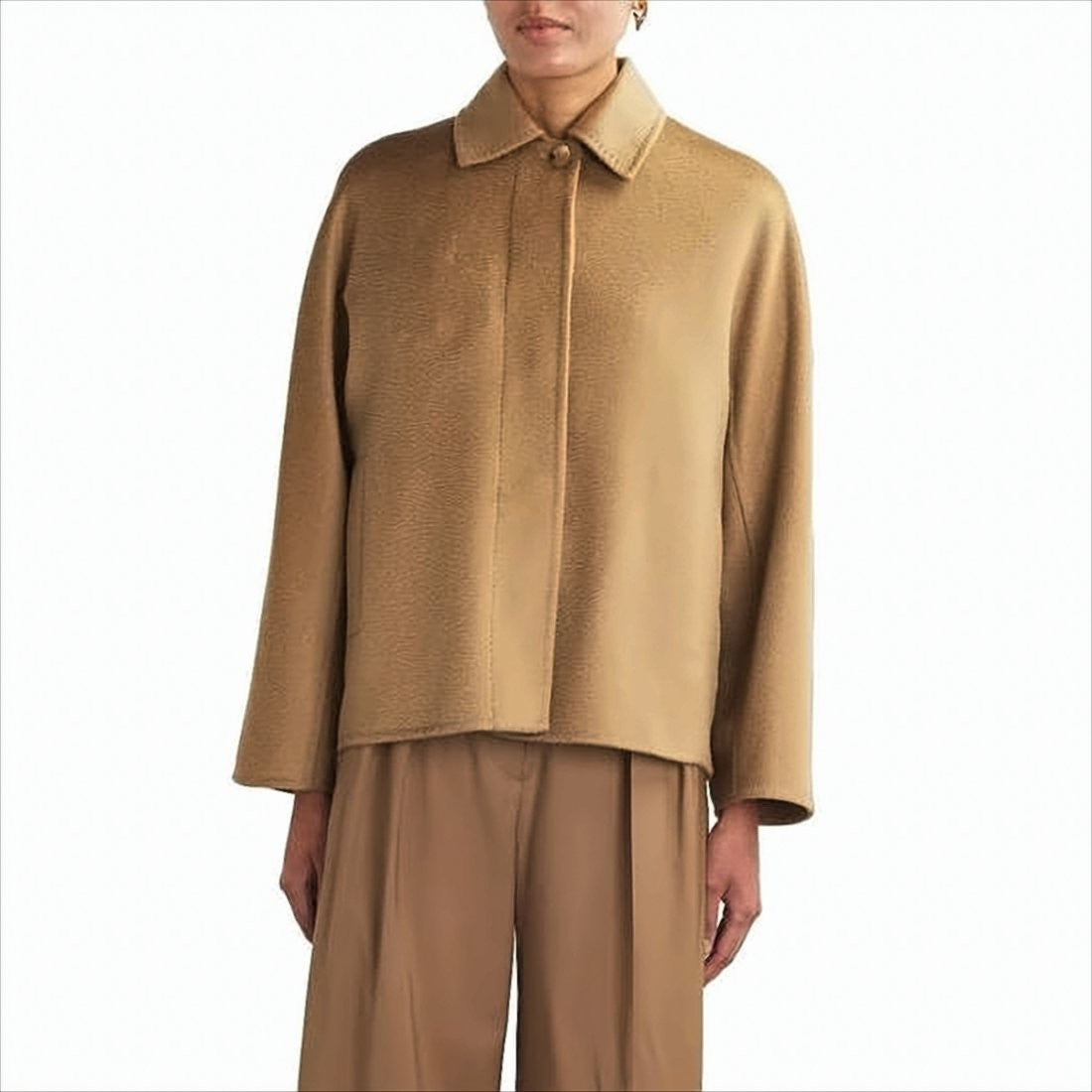Max Mara Boxy Silhouette Cashmere Jacket With Concealed Placket