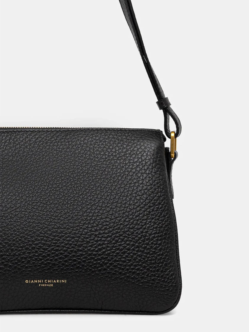 Gianni Chiarini Brooke Rectangular Black Textured Leather Bag