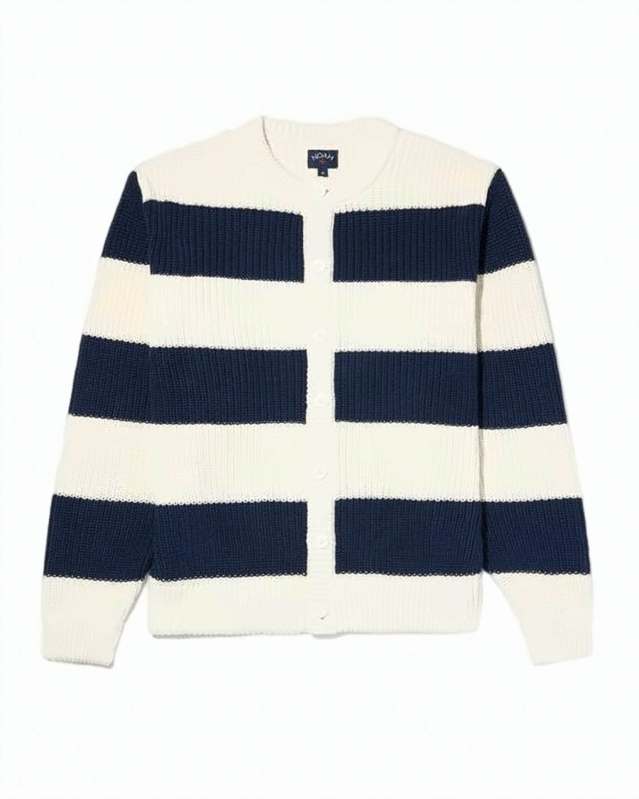 Noah Chunky Striped Knit Cardigan With Button-Down Front