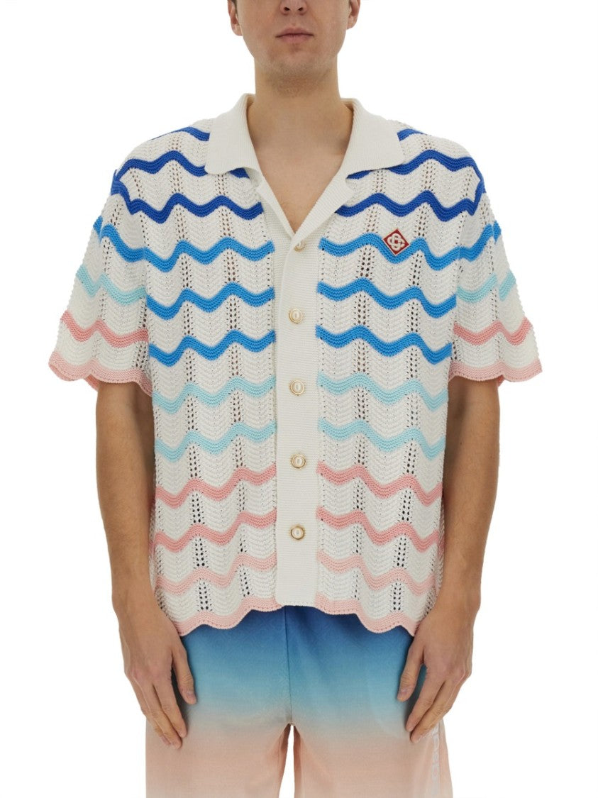 Casablanca "Wave" Knit Top