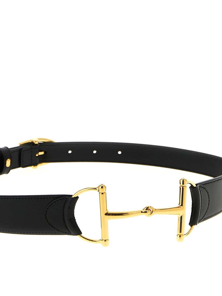 Gucci Horsebit-Inspired Leather Belt With Polished Metal Detail
