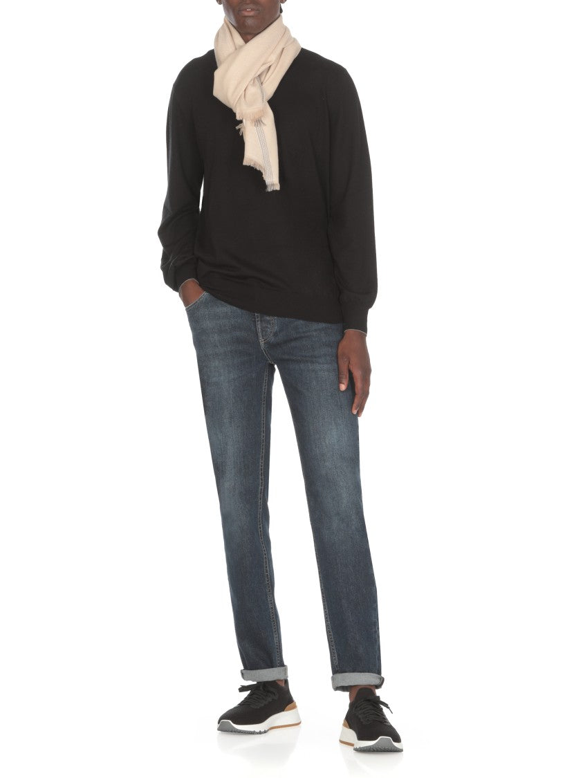 Brunello Cucinelli Beige Cashmere And Wool Scarf