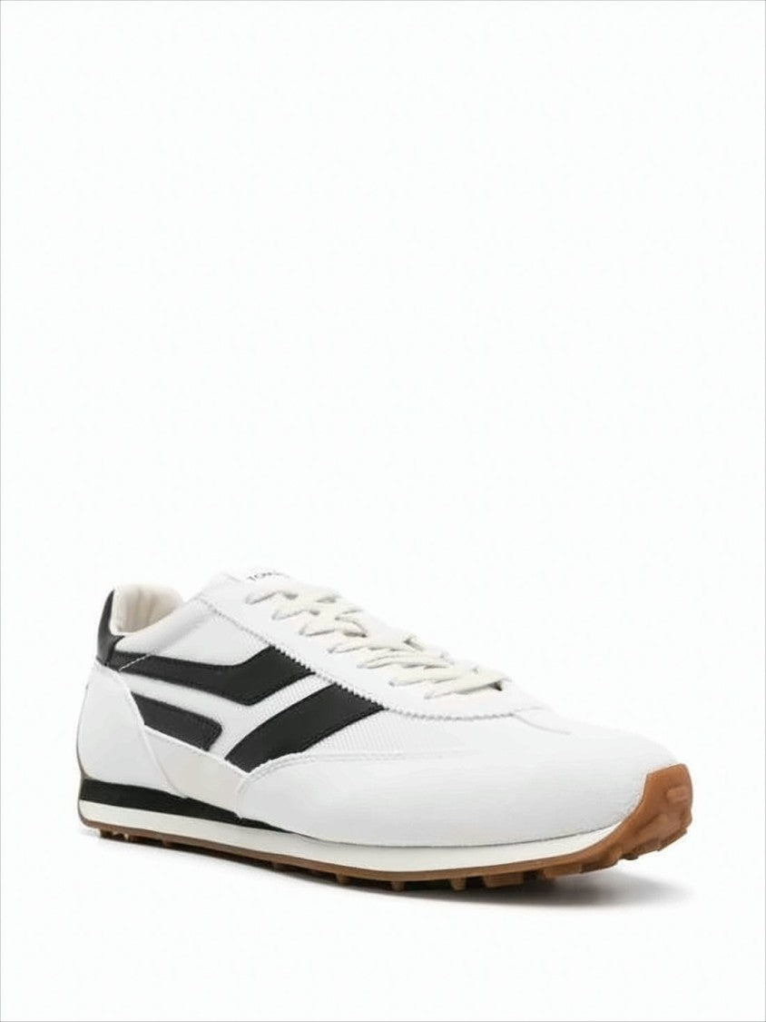 Tom Ford Low-Profile White Sneakers With Black Leather Accents