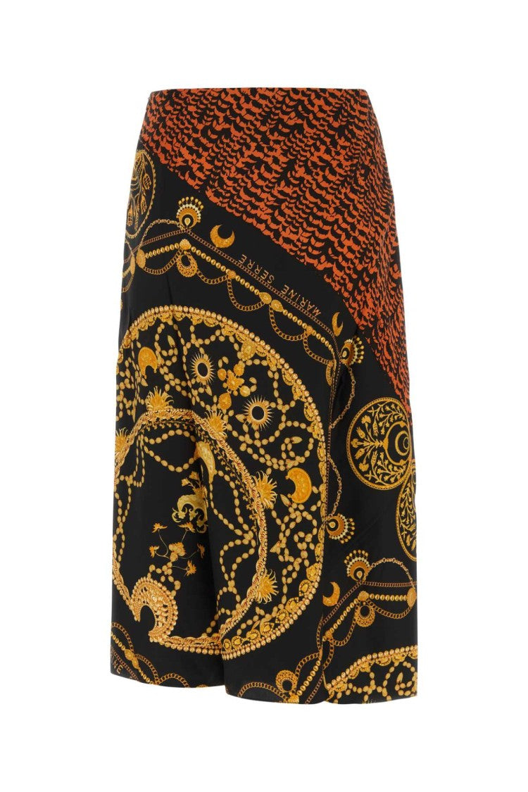 Marine Serre Printed Satin Skirt
