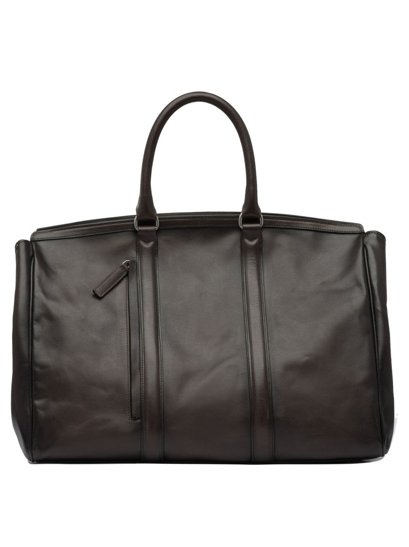 Officine Creative Structured Leather Shoulder Bag With Dual Handles