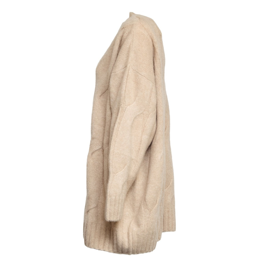 Allude Cable Knit Sweater With Ribbed Detailing