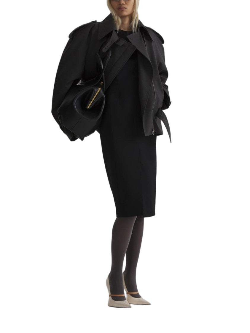 Mugler Form Fitting Structured Shoulder Day Dress