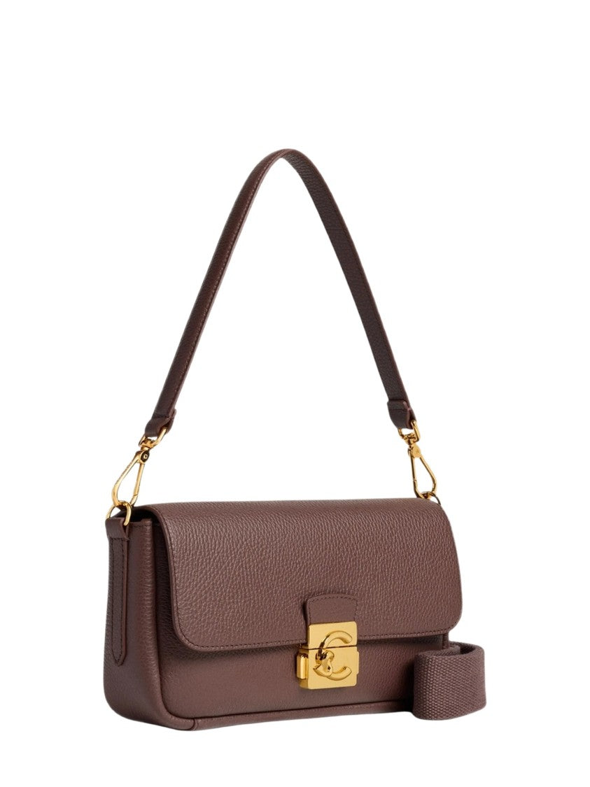 Coccinelle Medium C-Me Lock Grainy Leather Shoulder Bag