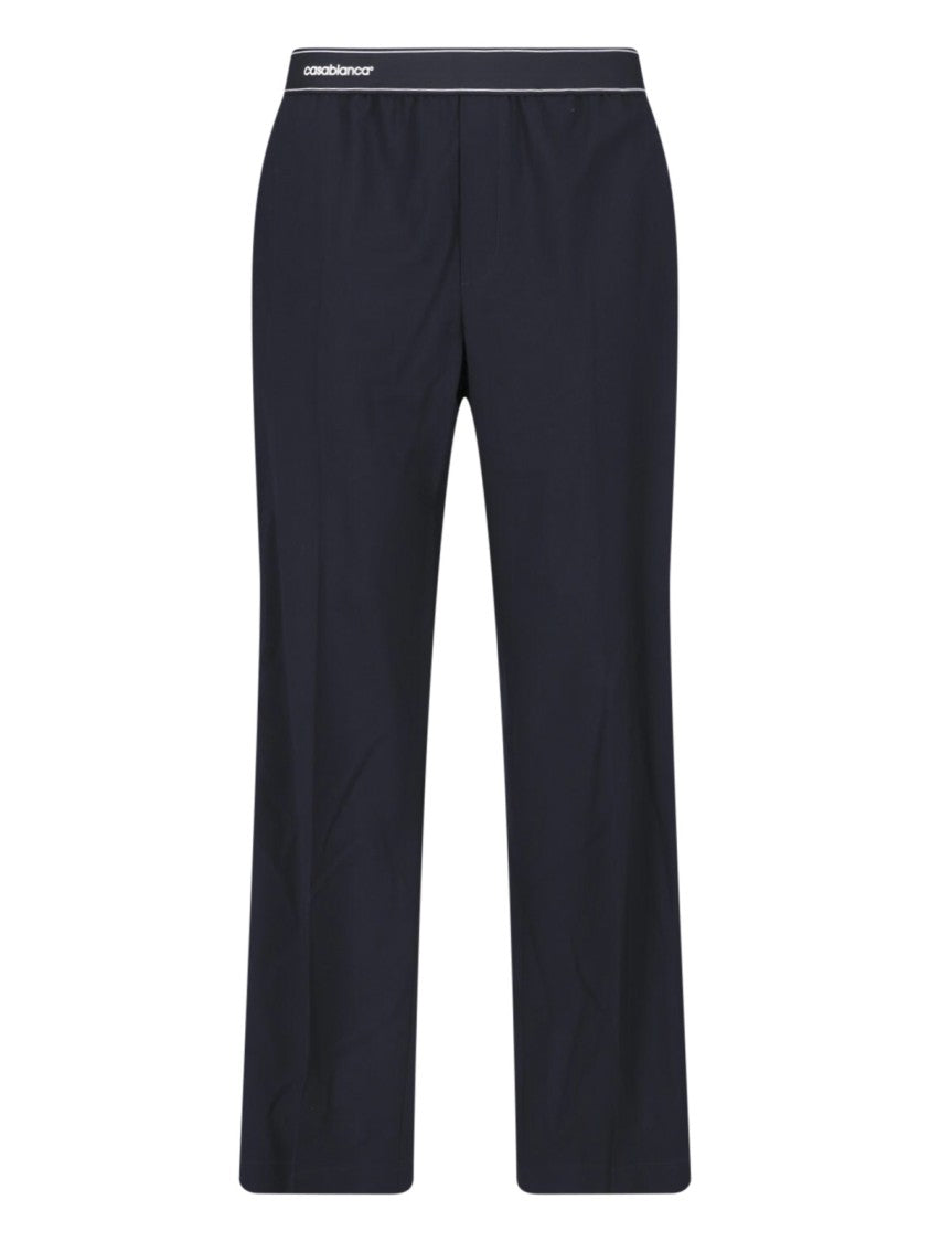 Casablanca Black Virgin Wool Straight-Leg Pants