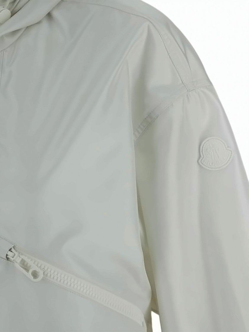Moncler Cropped Front-Zip Moncler Jacket With Hood And Logo Patch