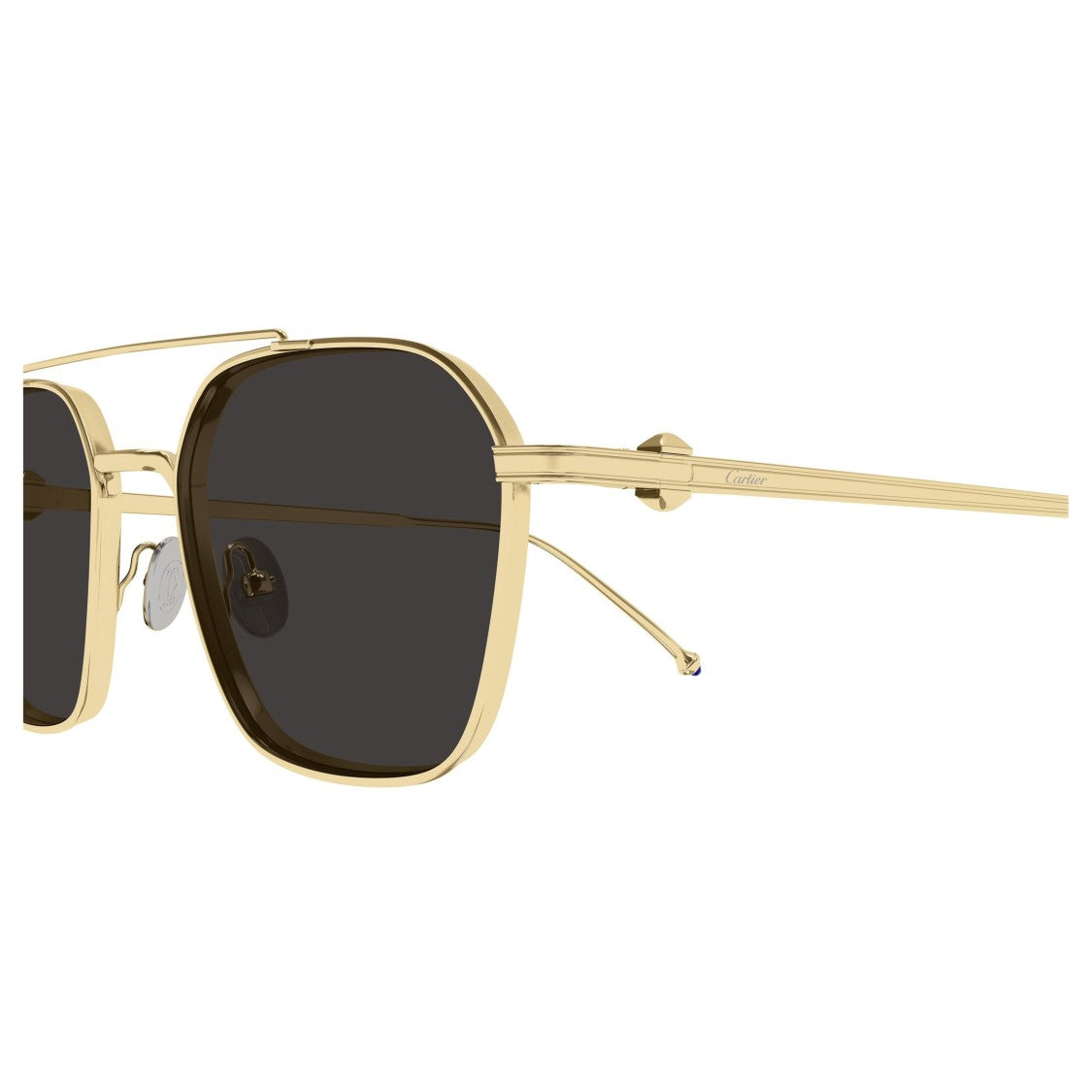 Cartier Ct0618s Geometric Gold-Tone Metal Sunglasses