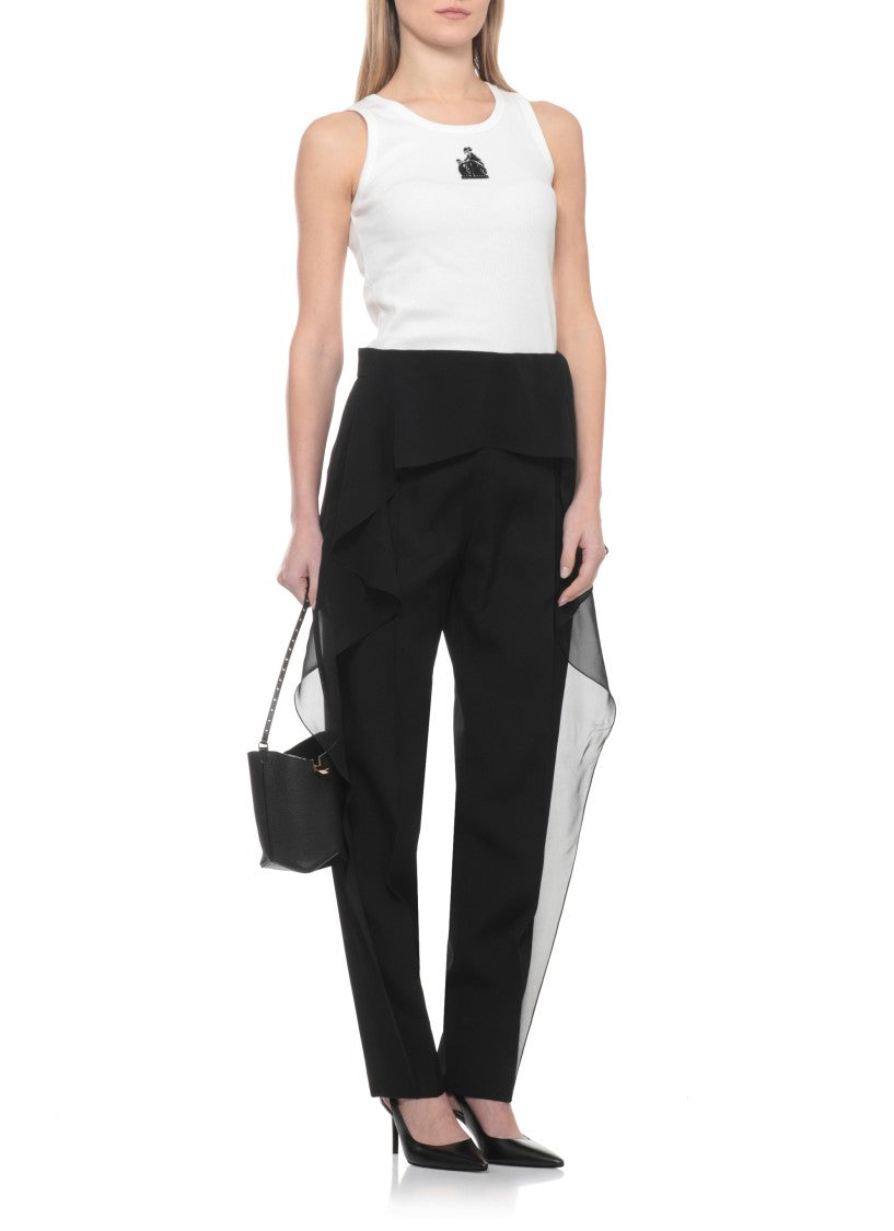 Lanvin White Embellished Sleeveless Tank Top