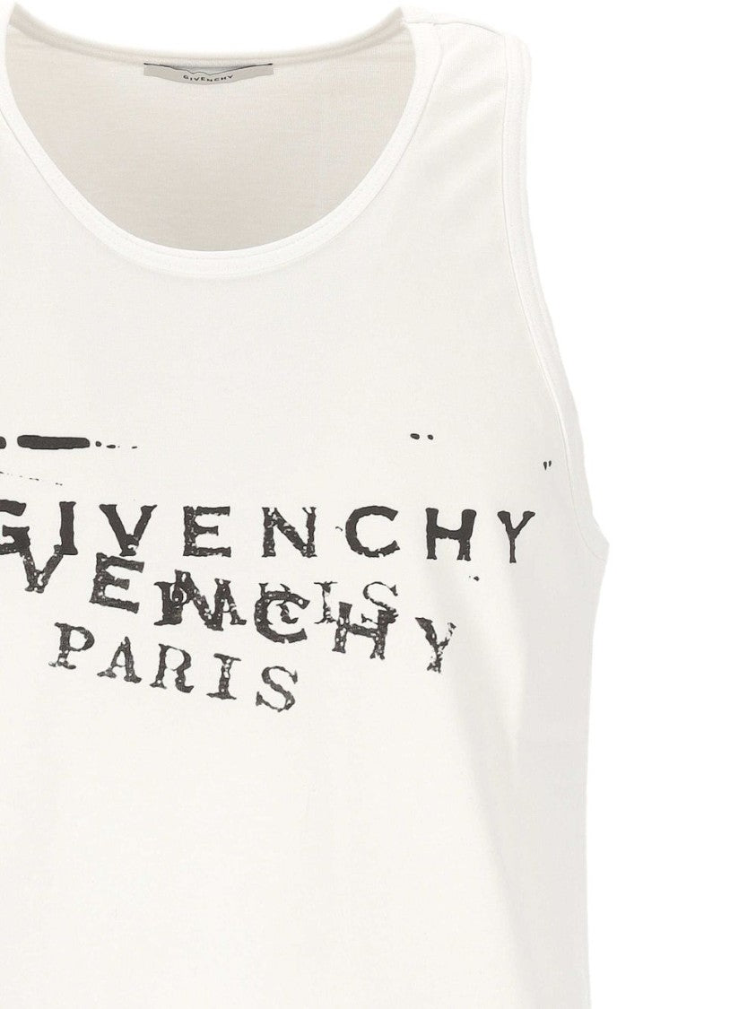 Givenchy Silk And Nylon Distressed Text T-Shirt