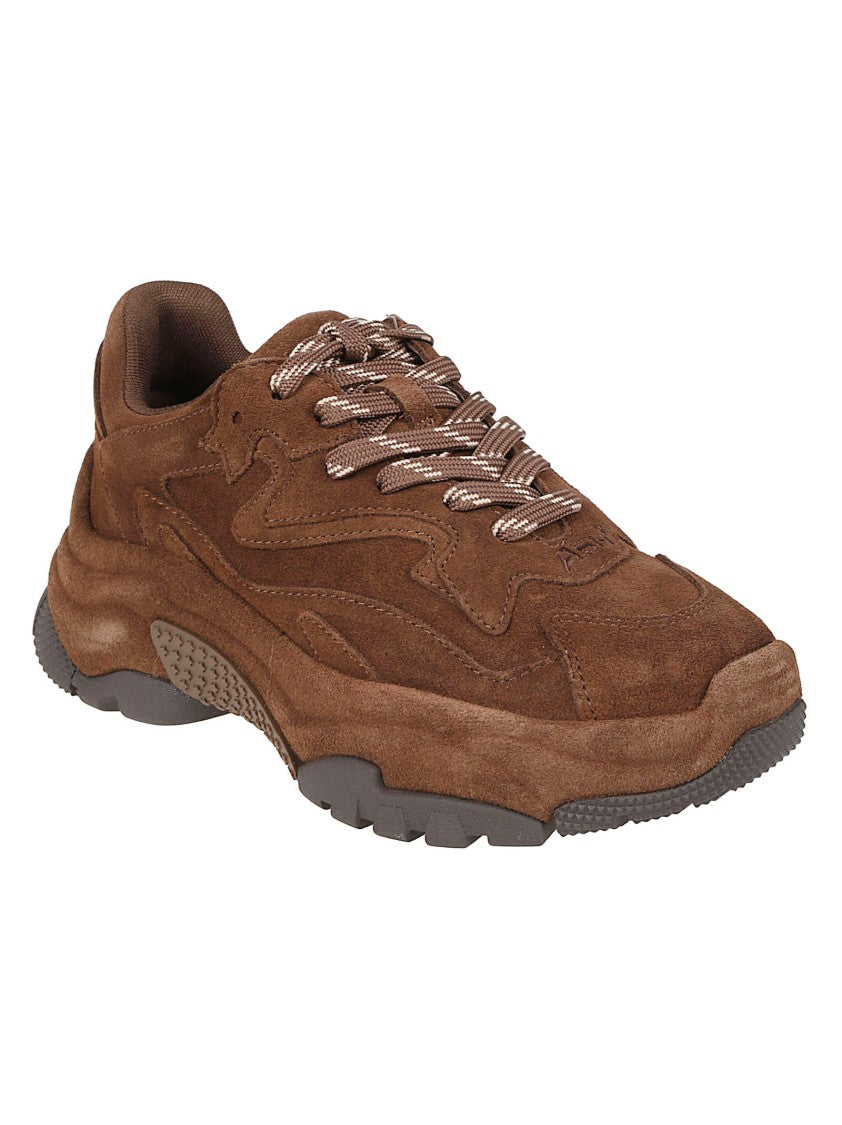 Ash Brown Addict Layered Calf Leather Sneakers