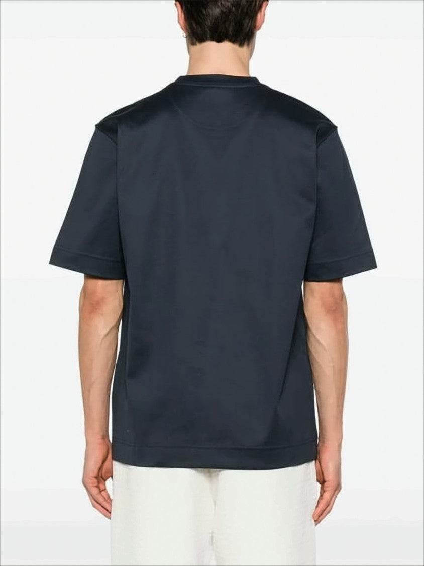 Fendi Short-Sleeve Crew Neck T-Shirt With Zippered Pocket And Logo Detail