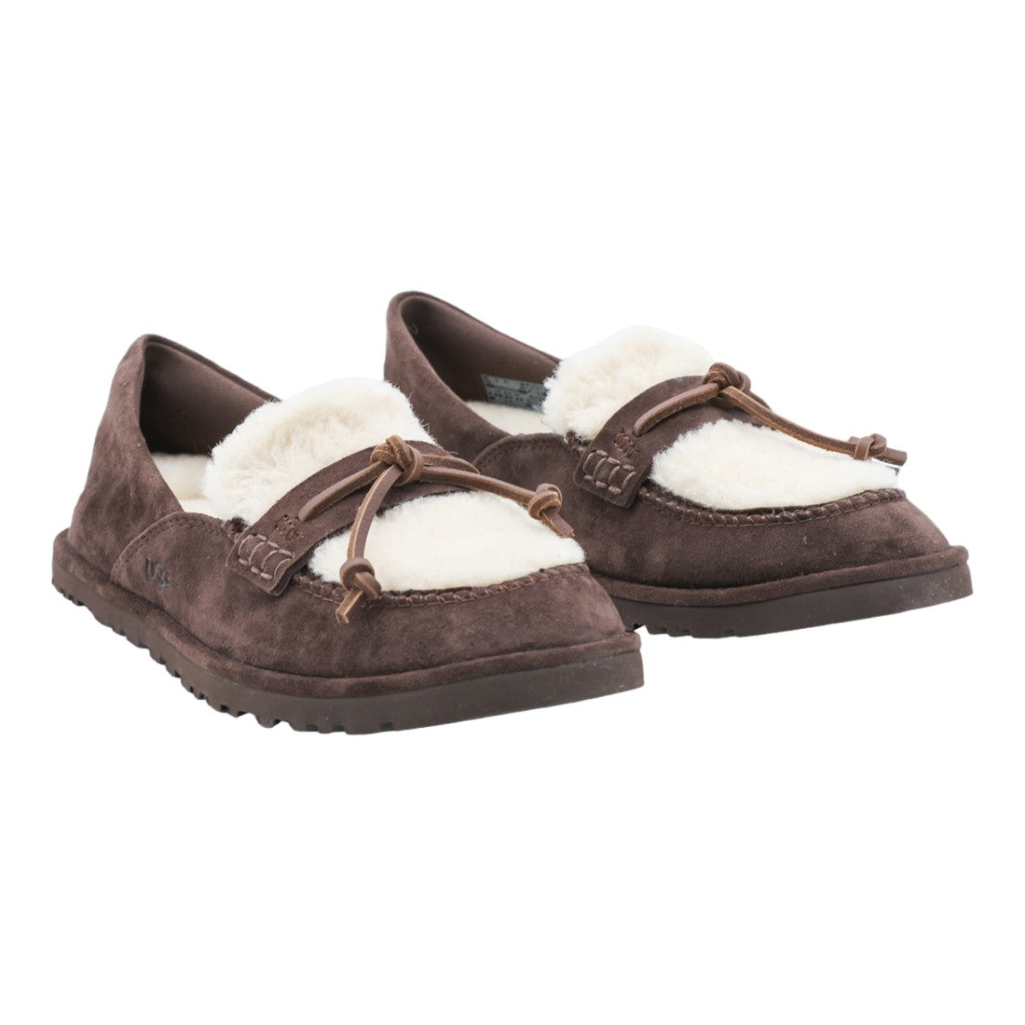 Ugg Suede Shearling Lace-Detail Flats