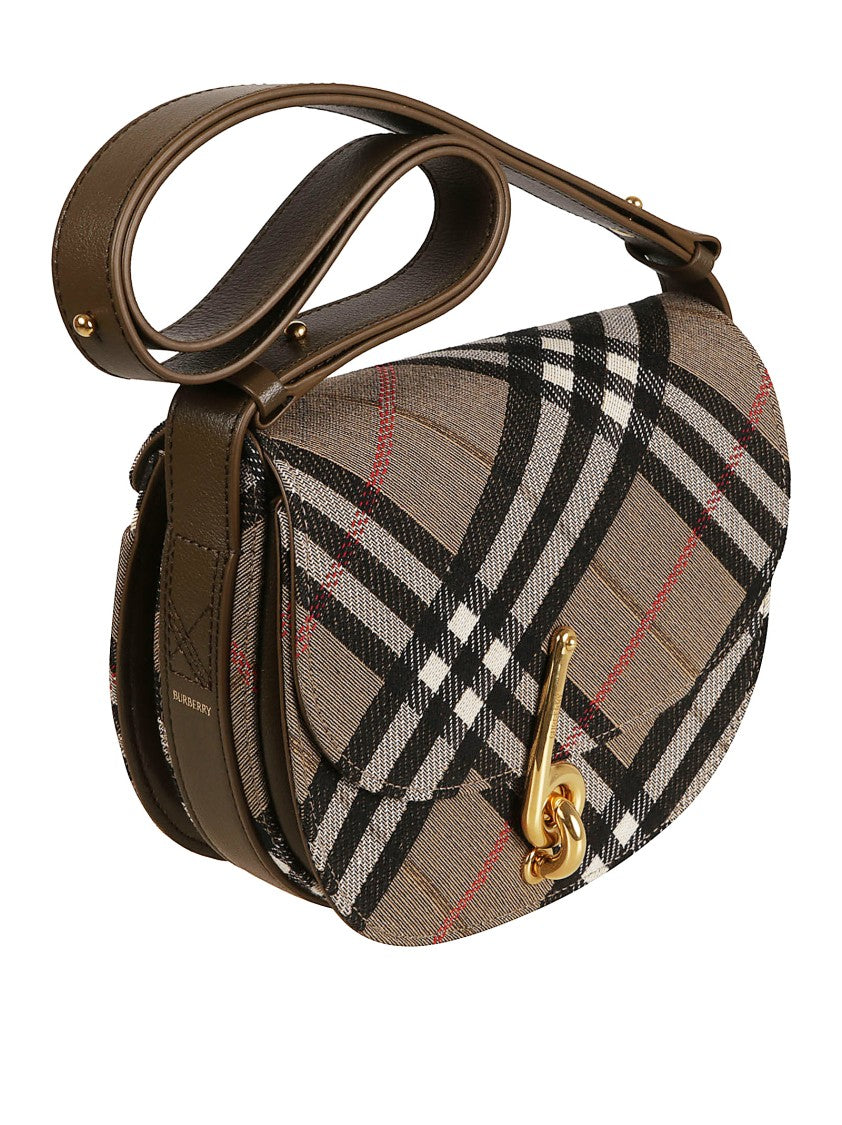 Burberry Classic Check Pattern Shoulder Bag With Gold-Tone Hardware