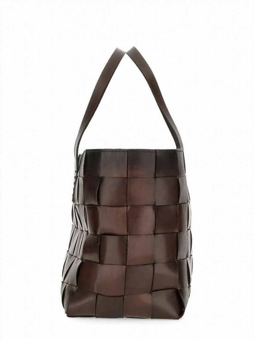 Dragon Diffusion Textured Woven Leather Shoulder Bag