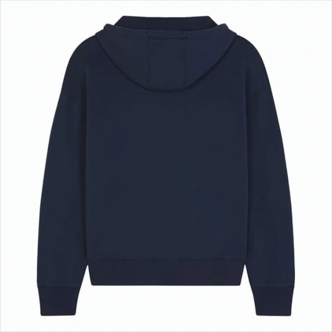 Maison Kitsuné Relaxed Fit Dark Navy Hoodie With Subtle Embroidered Fox Logo