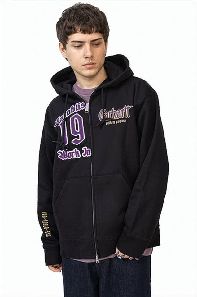 Carhartt Wip Graphic Print Black Zip-Up Hoodie