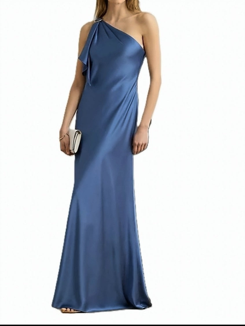 Polo Ralph Lauren Elzira Gown Satin Draped Dress