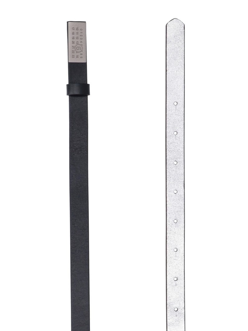 Mm6 By Maison Margiela Adjustable Black Calf Leather Belt