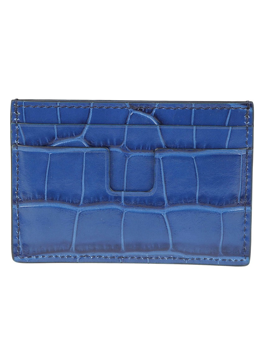 Tom Ford Tumbled Soft Printed Croc T Line Classic Cardholder