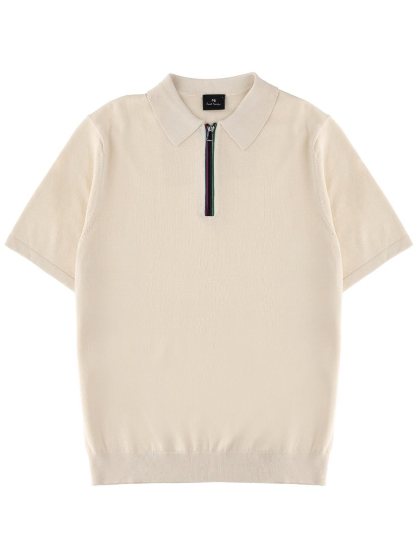 Ps Paul Smith Zip Organic Cotton Half-Zip Polo Shirt