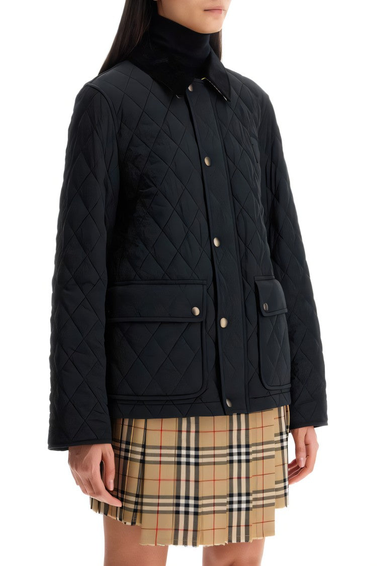 Burberry Quilted Black Burberry Jacket With Classic Collar