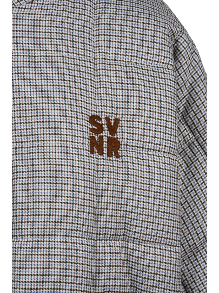Souvenir Padded Bomber Jacket - Brown/Blue