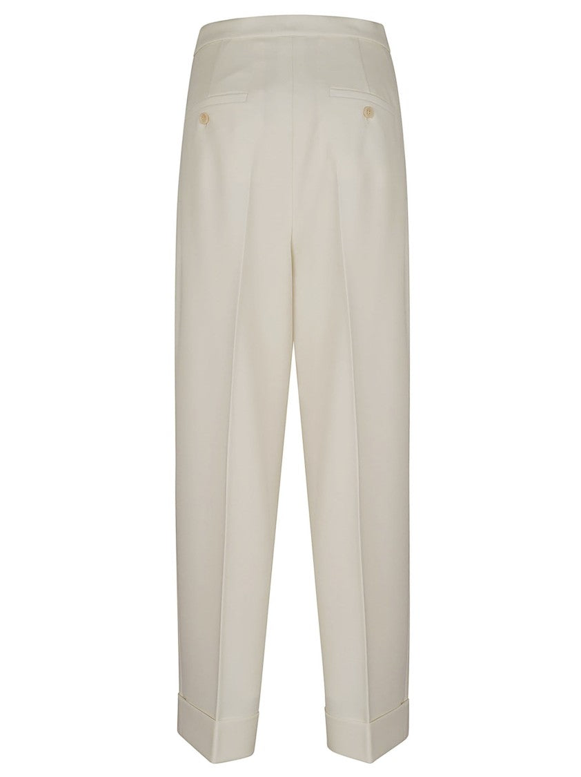 Max Mara Refined Tailored Straight-Leg Trousers With Geometric Turn-Up