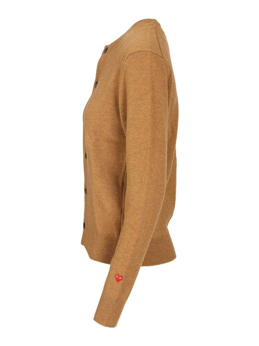 Comme Des Garçons Wool Cardigan With Button-Up Front And Round Neckline