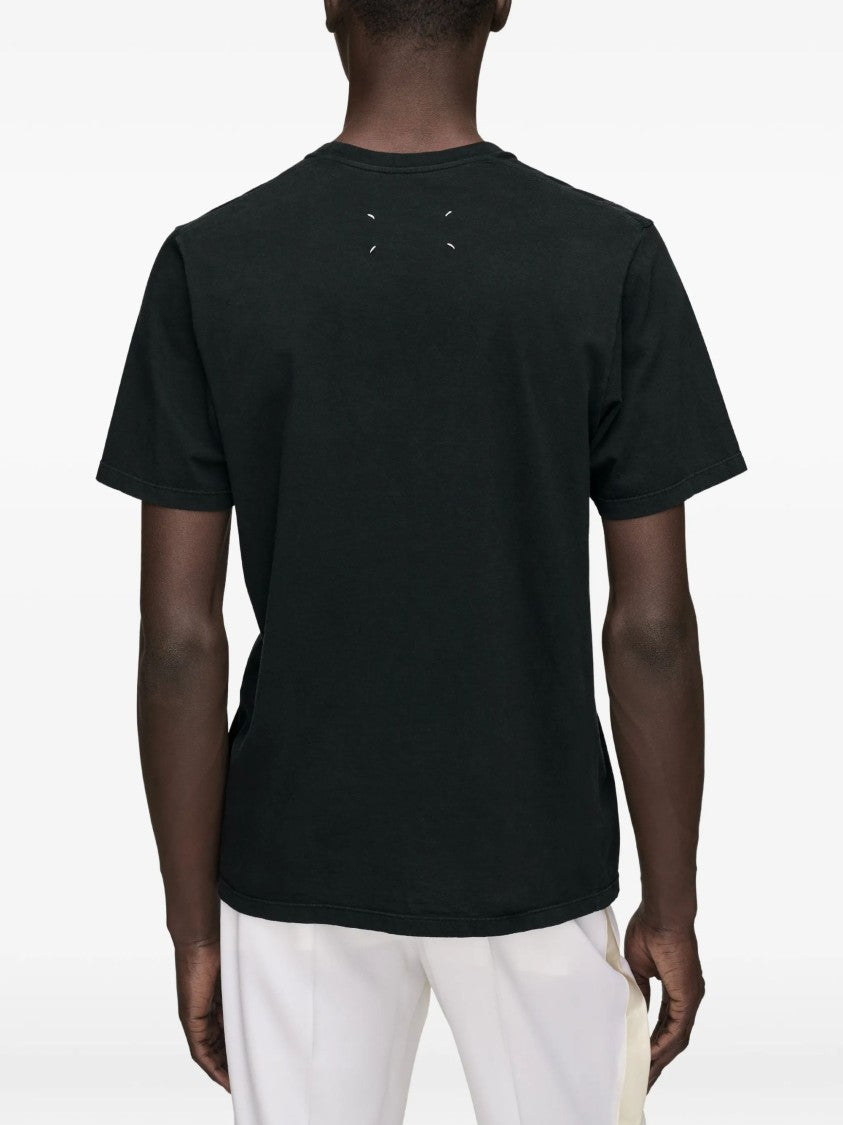 Maison Margiela Black Transparent Tape Detail Cotton T-Shirt