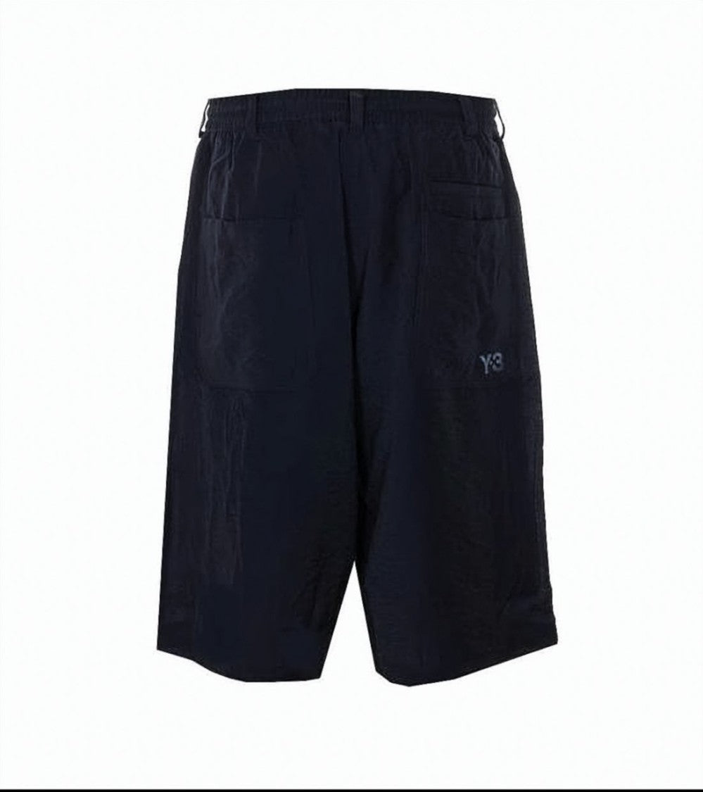 Y-3 Black Relaxed Fit Viscose Polyamide Shorts