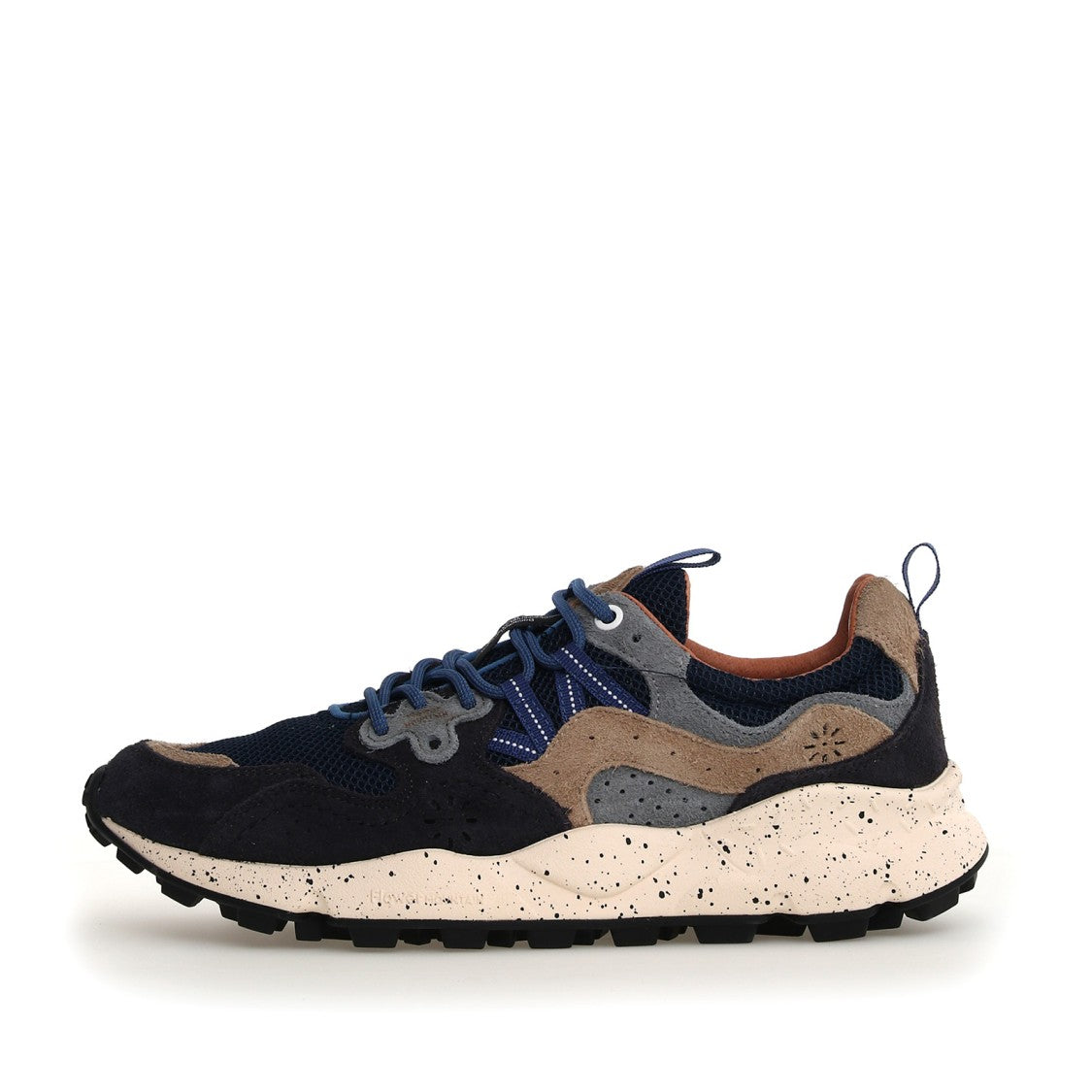 Flower Mountain Yamano Navy Blue Sneakers And Beige And Gray Inserts