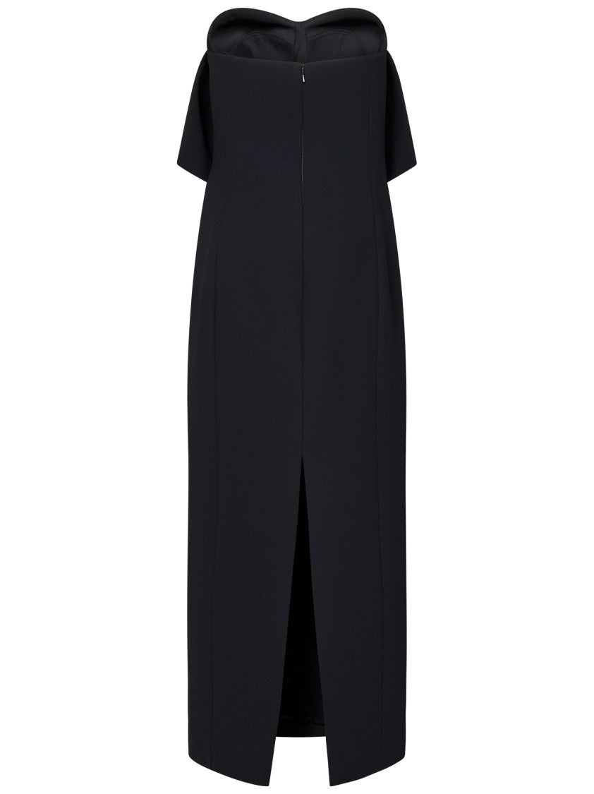 Khaite Strapless Black Double-Face Crepe Dress