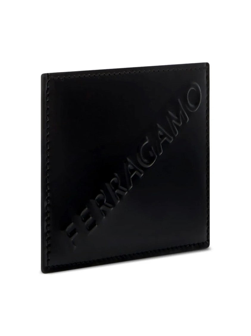 Ferragamo Diagonal Logo Credit Card Case