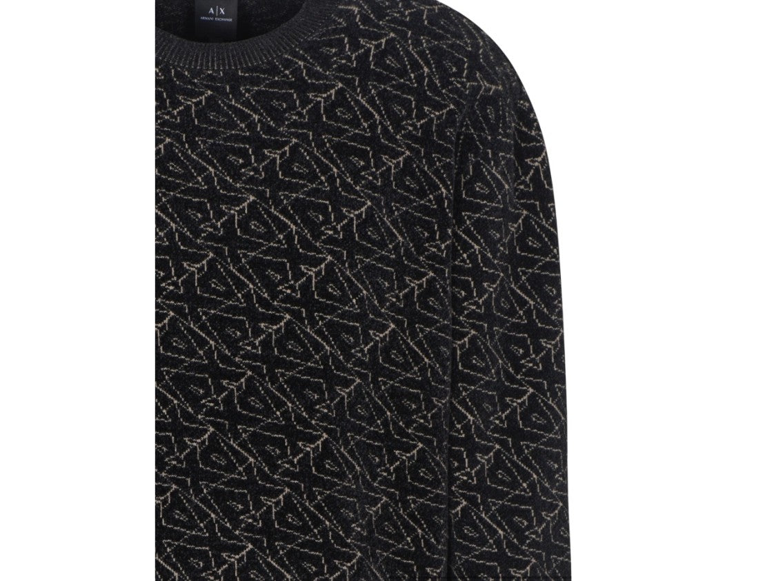 Armani Exchange Geometric Pattern Crewneck Sweater