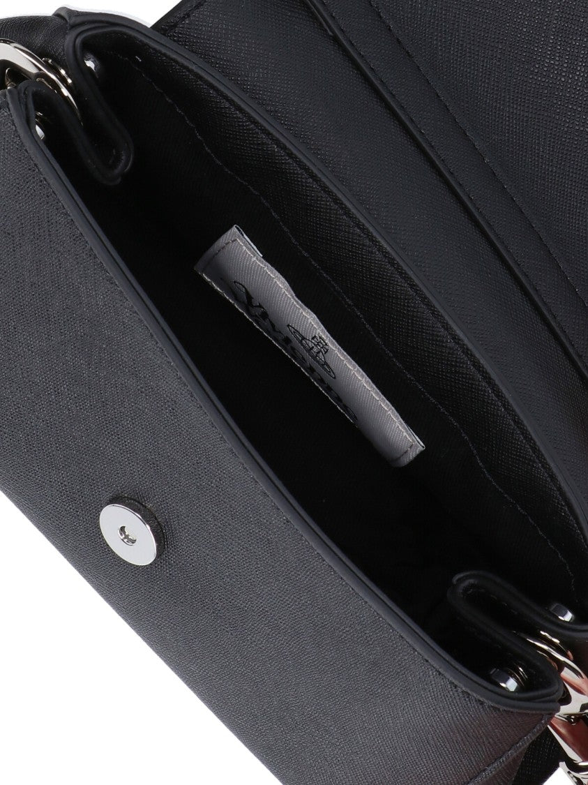 Vivienne Westwood Small Black Cotton Blend Crossbody Bag