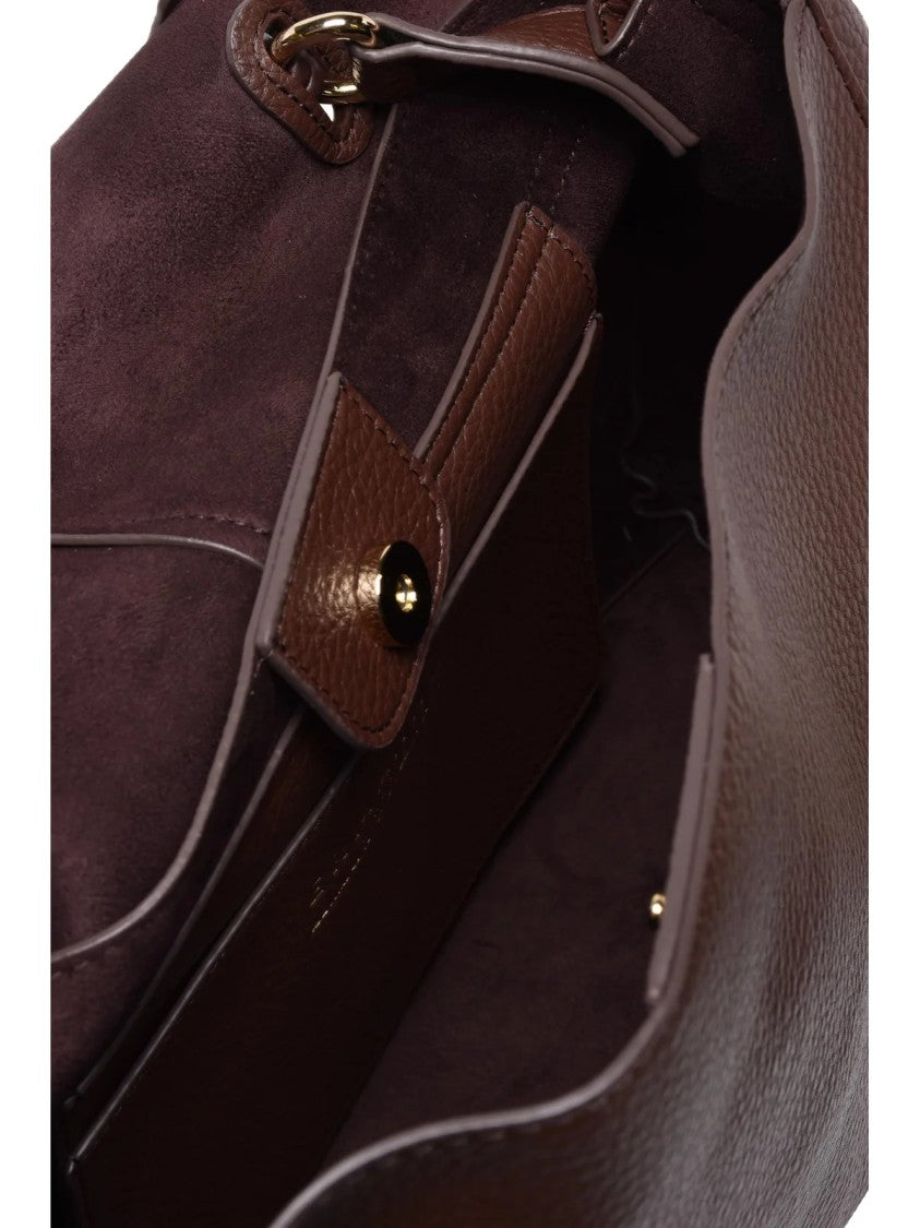 Ermanno Firenze Brown Polyurethane Eba Shoulder Bag