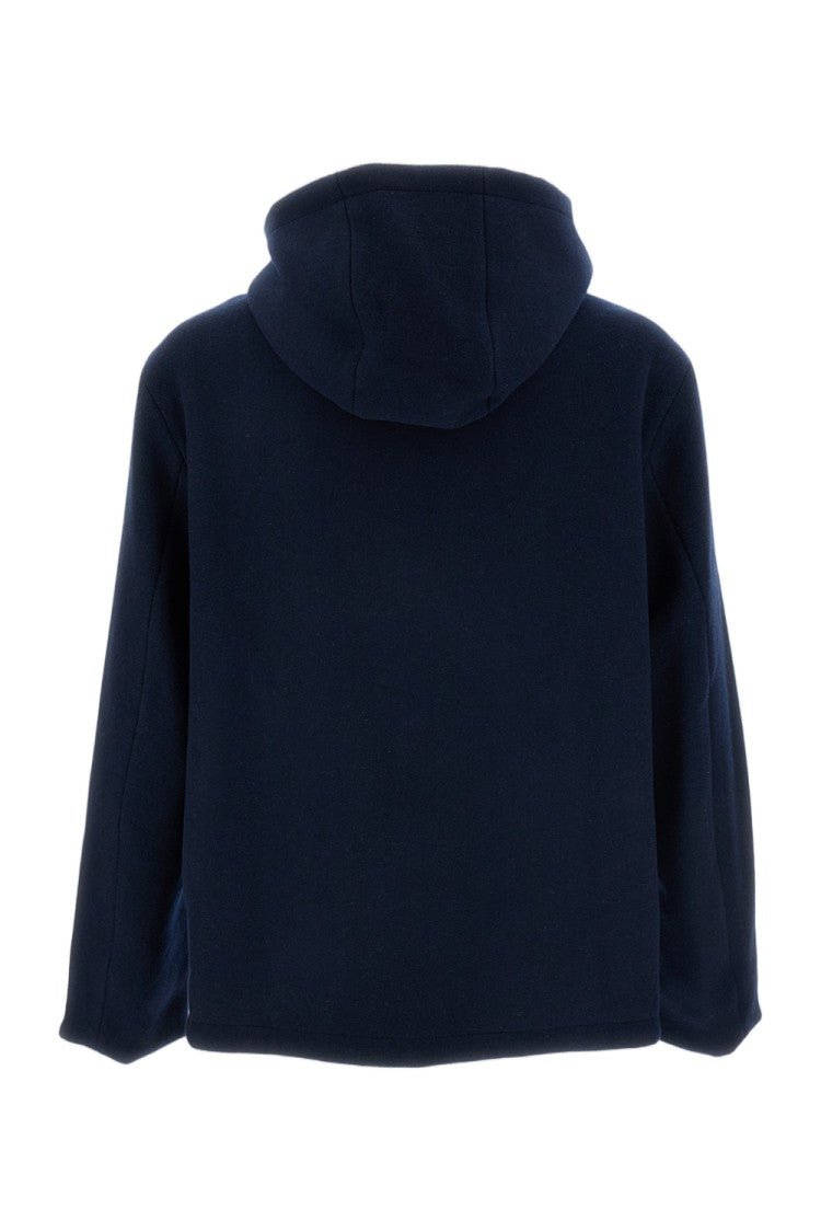 K-Way Blue Claudel Wool Bonded Reversible Jacket
