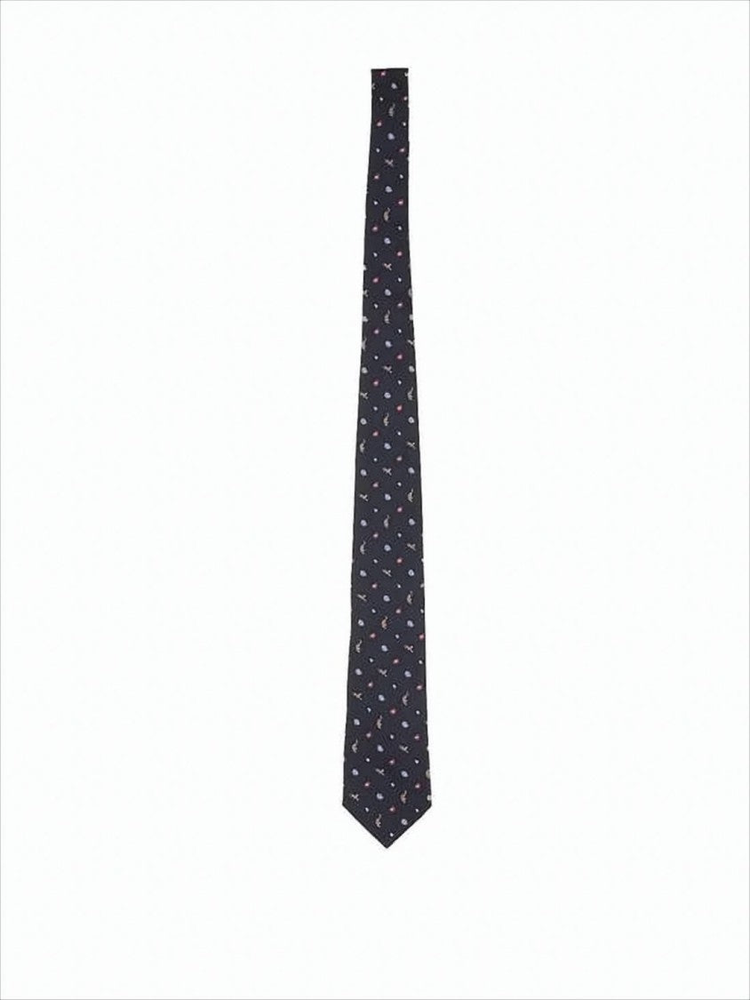 Etro Slim Silk Necktie With Colorful Motifs