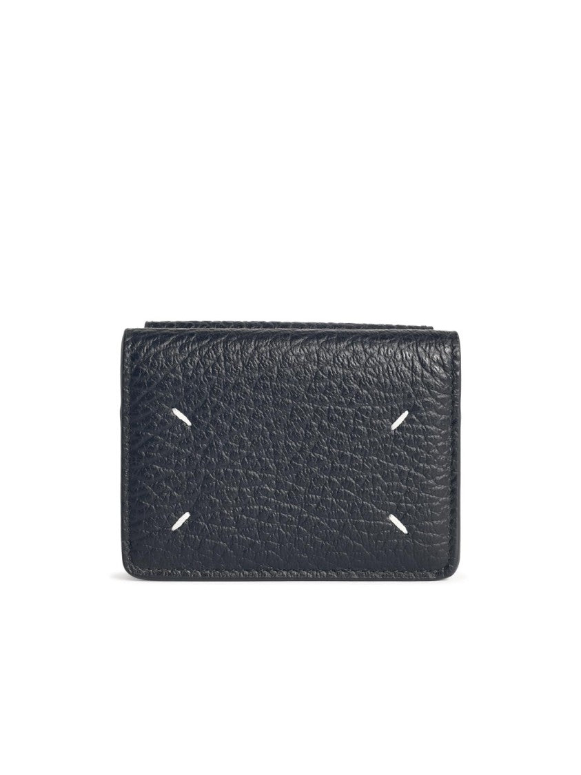 Maison Margiela Four Stitches' Compact Black Leather Wallet