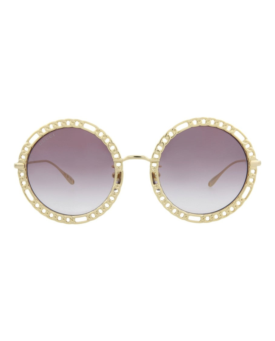 Gucci Round/Oval-Frame Metal Sunglasses