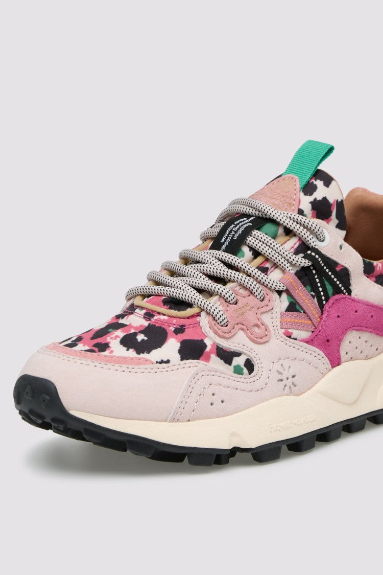 Flower Mountain Dynamic Pink And Cream Suede Sneakers