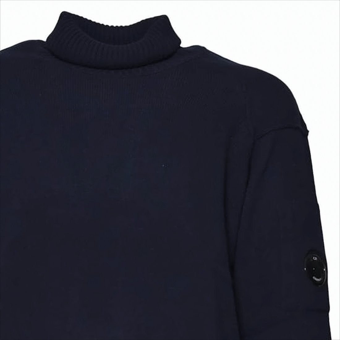C.P. Company Ribbed High-Neck Turtleneck Sweater In Deep Navy