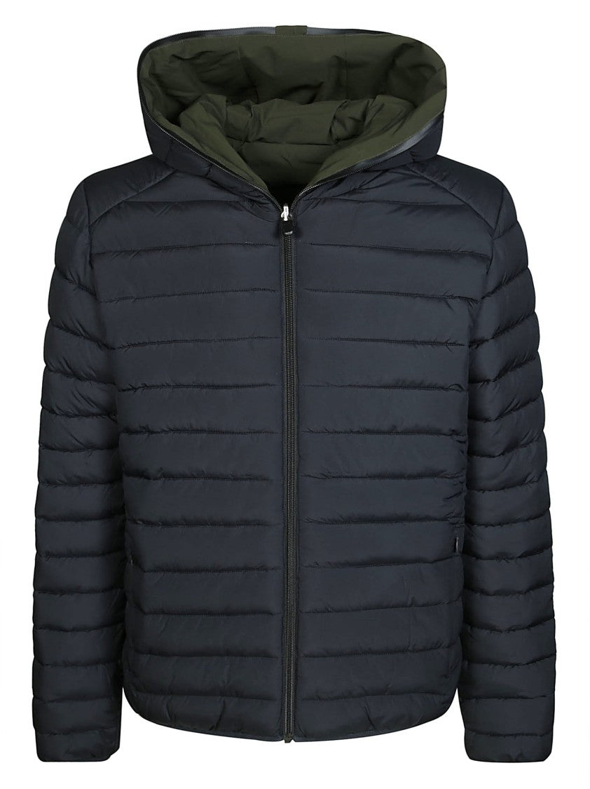 Save The Duck Reversible Olive Green Hooded Jacket